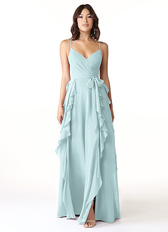 Azazie Peyton Bridesmaid Dresses Mist A-Line Ruched Chiffon Dress image5