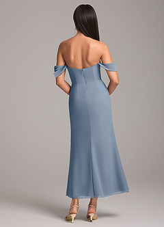 Azazie Saige Bridesmaid Dresses Twilight Sheath Off the Shoulder Chiffon Convertible Dress image5