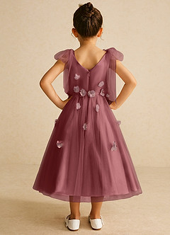 Azazie Minia Flower Girl Dresses Amethyst A-Line Bow Matte Satin Dress image6