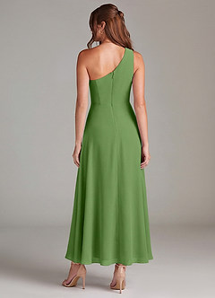 Azazie Brooke Bridesmaid Dresses Basil A-Line One Shoulder Chiffon Dress image5