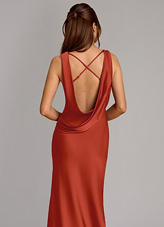 Azazie Cheryl Vestidos de damas de honor Vestido de Óxido de Satén Elástico de Corte Sirena image2