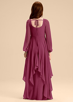 Azazie Clara Junior Abito A-Line in Chiffon Blusa Gelso image2