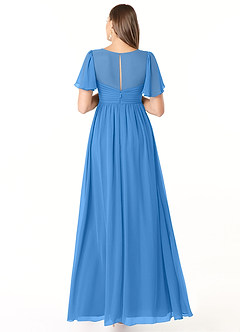 Azazie Verna Brautjungfernkleider für Schwangere A-Linie V-Hals Gerüscht Chiffon Bodenlänge Kleid image2