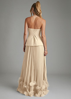 Azazie Alex Bridesmaid Dresses Champagne A-Line Corset Chiffon Dress image6
