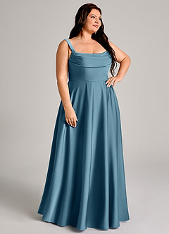 Azazie Shaude Robes de demoiselle d'honneur Robe Trapèze en Satin extensible Plissée Bermude image10