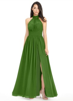 moss green gown