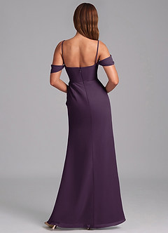 Azazie Johana Abiti da Damigella Abito Convertibile Sirena in Chiffon a Spalla Scoperta Prugna image2