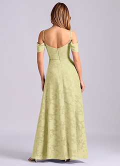 Azazie Marley Brudtärnklänningar Klä av A-Linje i Blommig Utbrändhet Av axeln Citronsorbet Konvertibel image6