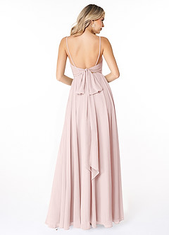 Azazie Gracie Final Sale Blushing Pink A-Line Pleated Chiffon Dress image2