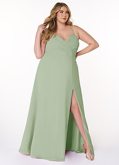 Azazie Everleigh Bridesmaid Dresses Dusty Sage A-Line Sweetheart Pleated Chiffon Dress image10
