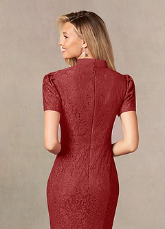 Azazie Carleannia Mother of the Bride Dresses Rust Mermaid Lace Chiffon Dress image7