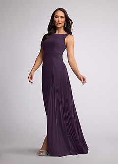 Azazie Galvan Mother of the Bride Dresses Plum A-Line Sequins Chiffon Dress image2