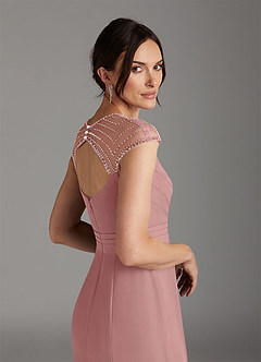 Azazie Blanchett Final Sale Dusty Rose Mermaid Sequins Chiffon Dress image6