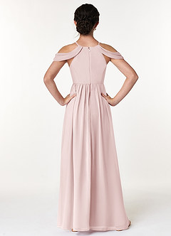 Azazie Seneca Junior Vestido de Rosa Rubor de Gasa de Corte en A con Vestidos sin tirantes image2