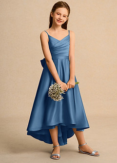 Azazie Sweets Junior Formal Flower Girl Klänningar Klä A-Line i Matt satäng Plisserad image5