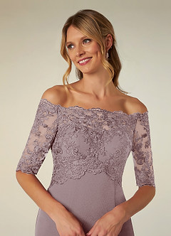 Azazie Jette Kleider für die Brautmutter Meerjungfrau-Linie Schulterfrei Spitze Kleid Vintage Mauve image6