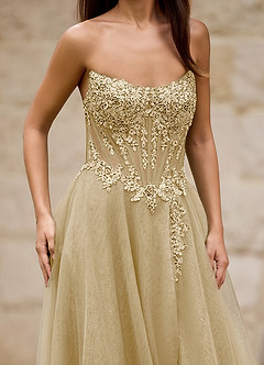 Brilliance Szampan Błyszcząca sukienka na studniówkę image5