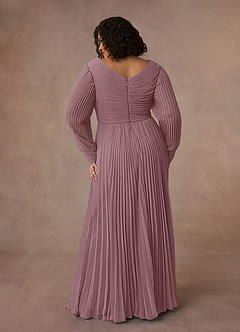 Azazie Zina Mother of the Bride Dresses Dusty Rose A-Line Pleated Chiffon Dress image8