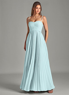 Azazie Chiana Abiti da Damigella Abito A-Line in Chiffon Senza Cinturino Nebbia image2