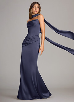 Azazie Sorrel Bridesmaid Dresses Stormy Mermaid Strapless Stretch Satin Convertible Dress image4