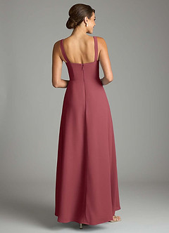 Azazie Debra Bridesmaid Dresses Merlot A-Line with Pockets Chiffon Convertible Dress image6