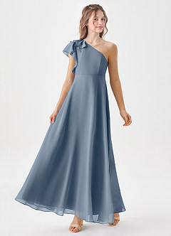 Azazie Arabella Junior Twilight A-Line Ruched Chiffon Dress image4