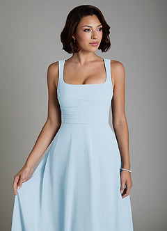 Azazie Azaria Bridesmaid Dresses Sky Blue A-Line Corset Chiffon Dress image3