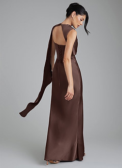 Azazie Taj Bridesmaid Dresses Ganache Mermaid Corset Stretch Satin Dress image8