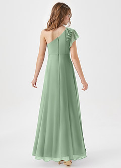Azazie Arabella Junior Matcha A-Line Ruched Chiffon Dress image6