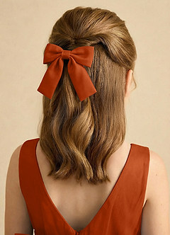 front Girls Satin Bow Hair Clip