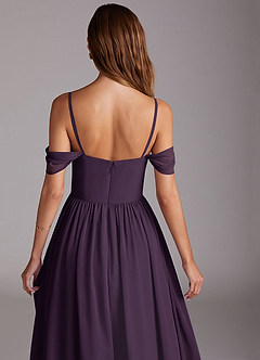 Azazie Calianna Bridesmaid Dresses Plum A-Line Off the Shoulder Chiffon Convertible Dress image9