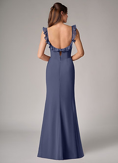 Azazie Callie Bridesmaid Dresses Stormy Mermaid Side Slit Chiffon Convertible Dress image2