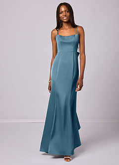 Barbie ♥ Azazie Bridesmaid Dresses Bermuda Mermaid Bow Stretch Satin Dress image4