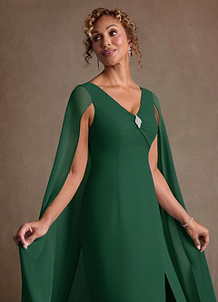 Azazie Boudica 신부의 어머니 드레스 A라인 주름진 쉬폰 플로어 길이 드레스 image5