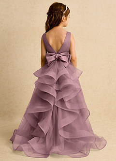 Azazie Lior Flower Girl Dresses Vintage Mauve Ball-Gown Pleated Tulle Dress image7