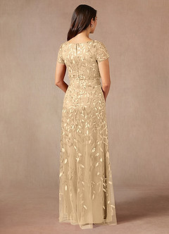 Azazie Lehi Mother of the Bride Dresses Champagne A-Line Sequins Dress image2