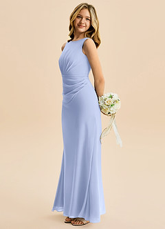 Azazie Floris Junior Robe Trapèze en Mousseline de soie Plissée Eis image5