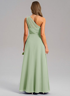 Azazie Phaedra Bridesmaid Dresses Dusty Sage A-Line One Shoulder Chiffon Dress image10