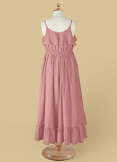 Azazie Karmen Flower Girl Dresses Dusty Rose A-Line Ruched Chiffon Dress image10