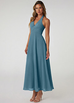 Azazie Tessie Suknie dla druhen Linia A Pofałdowany Szyfon Długość kostki Sukienka image3