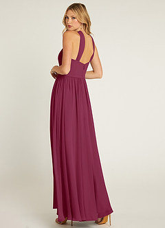 Azazie Jacey Final Sale Mulberry A-Line Pleated Chiffon Dress image4