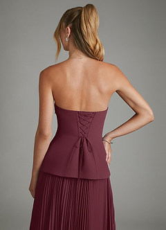Azazie Alex Brautjungfernkleider A-Linie Korsett Chiffon Kleid Cabernetrot image9