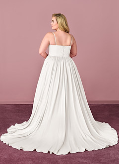Barbie ♥ Azazie Abiti da Sposa Abito Principessa in Raso Elasticizzato Scollo a Cuore Bianco Diamante image9
