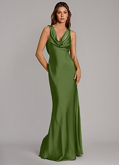 Azazie Cheryl Bridesmaid Dresses Juniper Mermaid Stretch Satin Dress image1