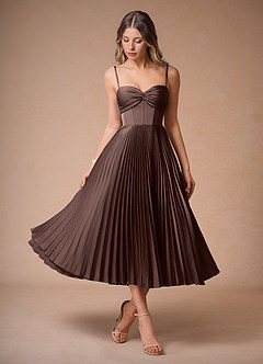 Léna Truffle Pleated Midi Dress image3