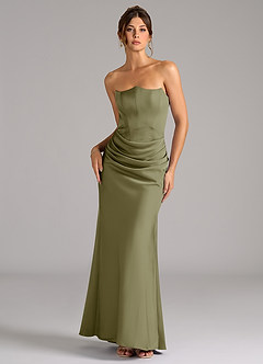 Azazie Debby Bridesmaid Dresses Pistachio Mermaid Strapless Stretch Satin Convertible Dress image1