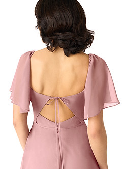 Azazie Chloe Bridesmaid Dresses Dusty Rose A-Line Sweetheart Neckline Chiffon Dress image3