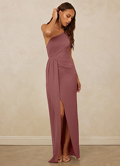Christian Siriano Bridal for Azazie 1003 Bridesmaid Dresses Desert Rose Sheath One Shoulder Chiffon Dress image3