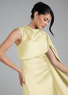 Azazie Taj Robes à essayer chez vous Robe Sirène en Satin extensible Corset Sorbet Citron image3