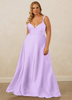 Christian Siriano Bridal for Azazie 1001 Brautjungfernkleider A-Linie Herzausschnitt Stretch-Satin Kleid Flieder image11